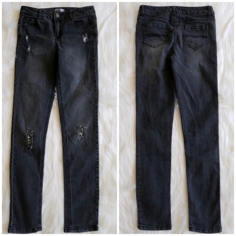 Epic Threads Girls Black Skinny Jeans Sequin